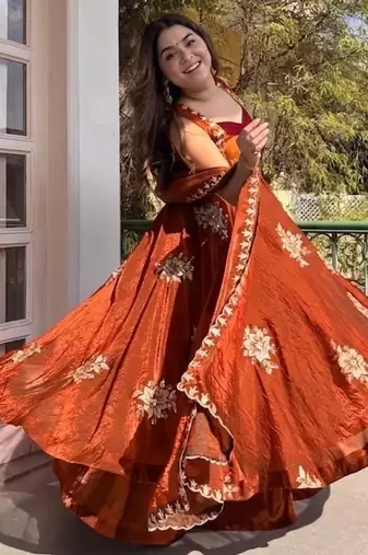 New womens trending flared anarkali suit with gold floral embroidery gown set