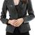 Women's  black  lambskin leather jacket-button blazer jacket  style