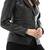 Women's  black  lambskin leather jacket-button blazer jacket  style