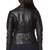 Women's  black  lambskin leather jacket-cross zipper & quilted shoulder style