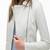 Women's  white  lambskin leather jacket-asymmetric zipper  style