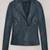 Women's  navy blue lambskin leather jacket-zipper 2 pocket style