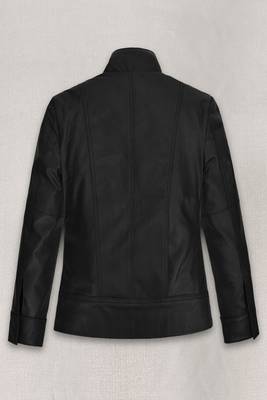 women's black lambskin leather jacket classic zip up style versatile 2