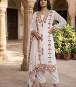 New  trendy embroidered cotton thread work kurta set