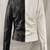Women's  black & white  lambskin leather jacket-asymmetric zipper  style