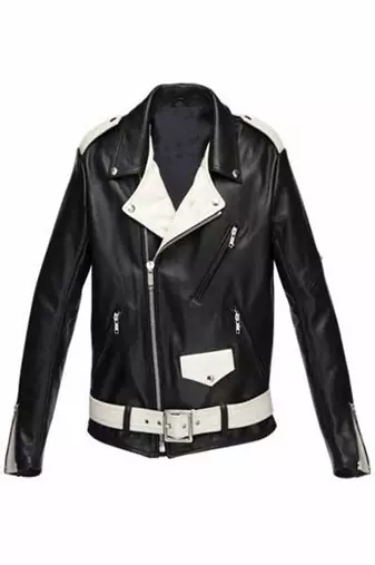 women's black and white lambskin leather jacket asymmetrical zip closure premium