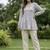 Women's casual heart print flared short kurti  pant set