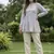 Women's casual heart print flared short kurti  pant set