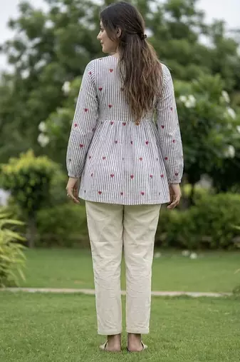Women's casual heart print flared short kurti pant set