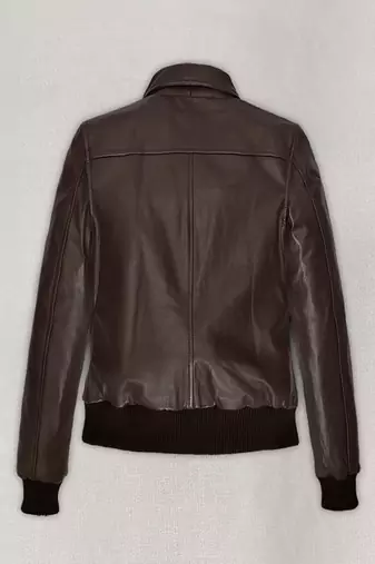 women's brown lambskin leather jacket classic zip up style genuine