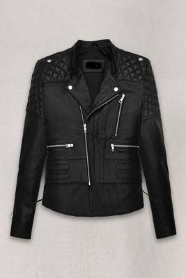 women's black premium lambskin leather jacket asymmetrical zip closure 1
