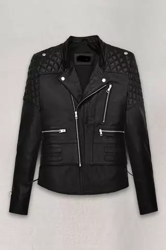 women's black premium lambskin leather jacket asymmetrical zip closure