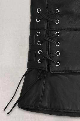 women's black premium lambskin leather jacket asymmetrical zip closure 4