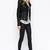 Women's  black lambskin leather jacket-asymmetric zipper & waist belt style