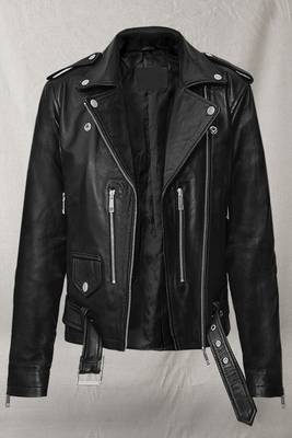 women's black premium lambskin leather jacket asymmetrical zip closure exclusive 1