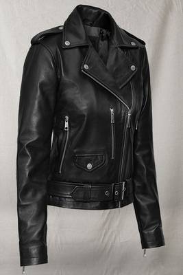 women's black premium lambskin leather jacket asymmetrical zip closure exclusive 3