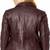 Women's burgundy lambskin leather jacket zipper style