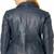 Women's  navy blue lambskin leather jacket zipper style