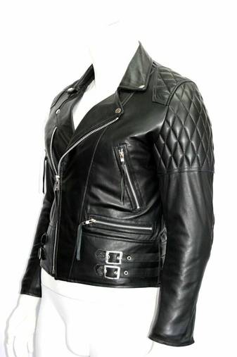 women's black premium lambskin leather jacket asymmetrical zip closure modern