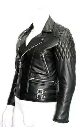 women's black premium lambskin leather jacket asymmetrical zip closure modern