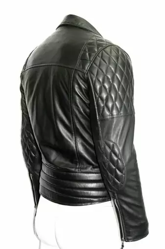 women's black premium lambskin leather jacket asymmetrical zip closure modern