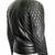 Women's  black lambskin leather jacket-asymmetric zipper & waist belt style