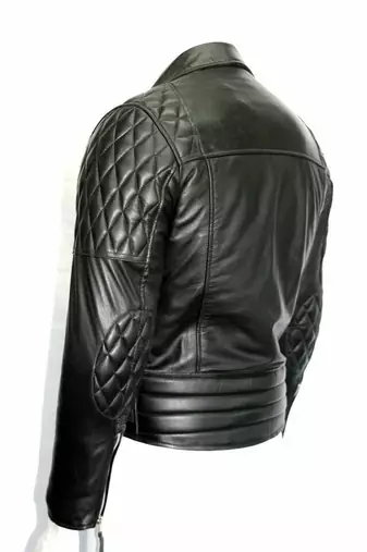 women's black premium lambskin leather jacket asymmetrical zip closure modern