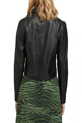 women's black lambskin leather jacket classic zip up style timeless 2