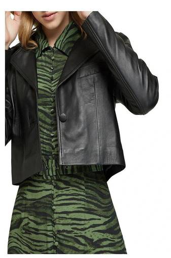 women's black lambskin leather jacket classic zip up style timeless