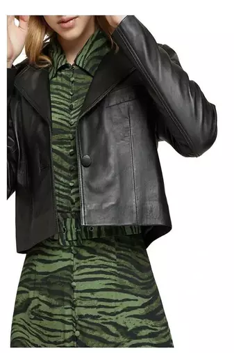 women's black lambskin leather jacket classic zip up style timeless