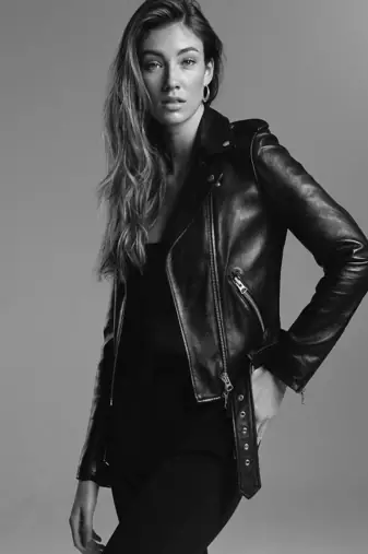 women's black premium lambskin leather jacket asymmetrical zip closure authentic