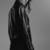 Women's  black lambskin leather jacket-asymmetric zipper & waist belt style