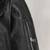 Women's  black lambskin leather jack et- silver-straight zipper & feather collar   style