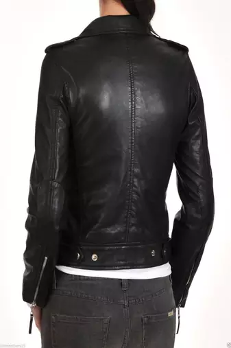 women's black lambskin leather jacket classic zip up style deluxe