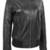 Women's  black lambskin leather jacket- straight zipp & ribb cuff detail style