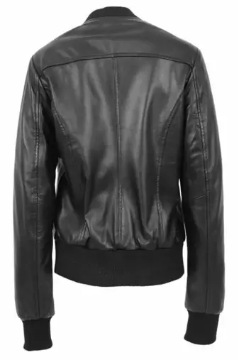 women's black lambskin leather jacket classic zip up style elite