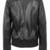 Women's  black lambskin leather jacket- straight zipp & ribb cuff detail style