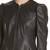 Women's  black lambskin leather jacket- zipper detail style