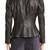 Women's  black lambskin leather jacket- zipper detail style
