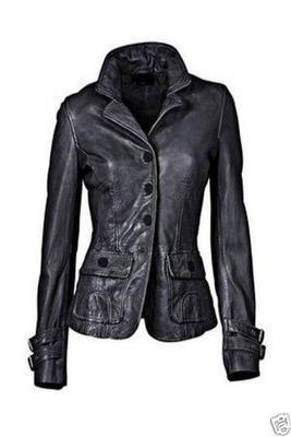 women's black lambskin leather jacket classic zip up style signature 1