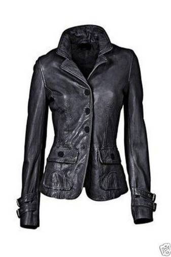 women's black lambskin leather jacket classic zip up style signature