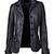 Women's  black lambskin leather jacket-2 envelope pocket & buton detail style