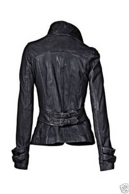 women's black lambskin leather jacket classic zip up style signature 3