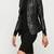 Women's  black lambskin leather jacket-2 envelope pocket & buton detail style