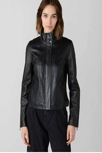 women's black lambskin leather jacket classic zip up style special