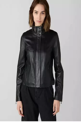 women's black lambskin leather jacket classic zip up style special