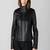 Women's  black lambskin leather jacket-2 pocket & café racer style