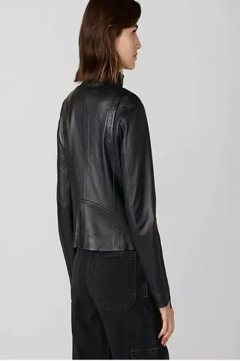 women's black lambskin leather jacket classic zip up style special