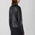 Women's  black lambskin leather jacket-2 pocket & café racer style
