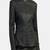 Women's  black lambskin leather jacket-straight zipper & flare waist style